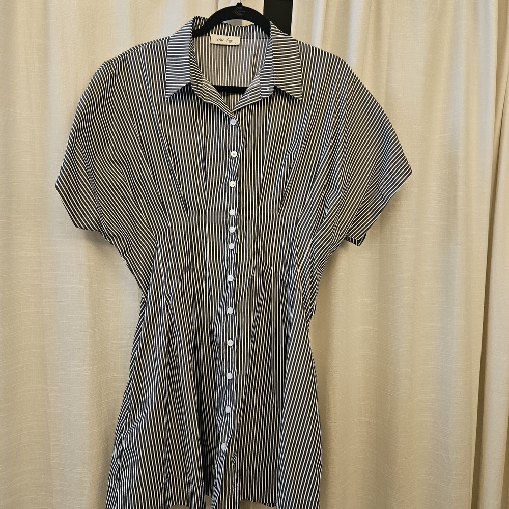 Striped Button-Up Dress